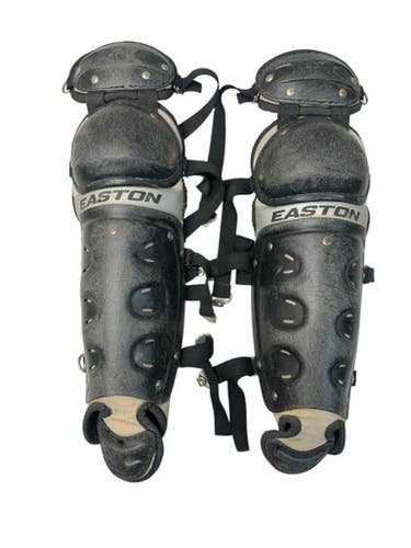 Used Easton BLACK MAGIC YTH SHINGUARD Catchers Leg Guards Black Youth 11835-S000203371