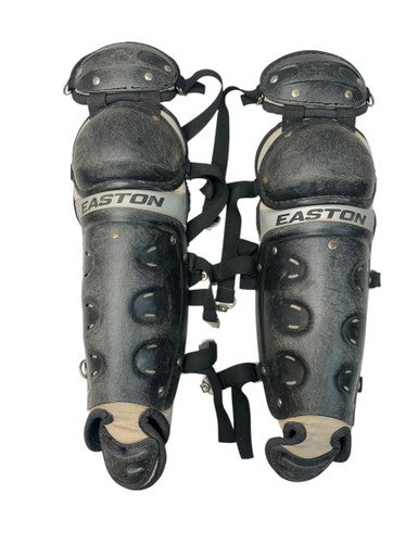 Used Easton BLACK MAGIC YTH SHINGUARD Catchers Leg Guards Black Youth 11835-S000203371