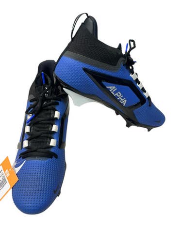 Used Nike ALPHA MENACE 4 Adult FB Cleats White/Black/Royal Senior 10.5 11835-S000203514