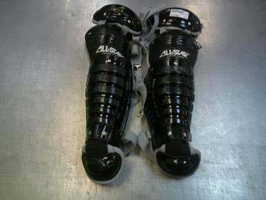 Used All-Star SHINGUARDS Catchers Leg Guards Black Intermed 11339-S000198032