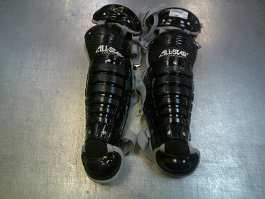 Used All-Star SHINGUARDS Catchers Leg Guards Black Intermed 11339-S000198032