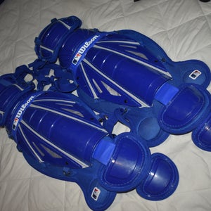 Wilson MLB Catcher's Leg Guards, Blue, Adult 17 Inches
