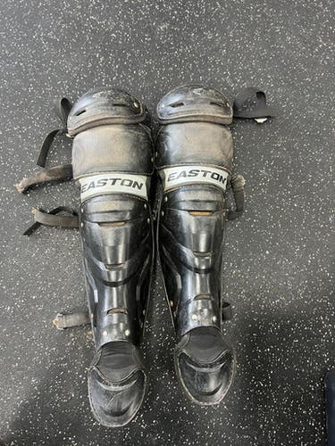 Used Easton GAMETIME SHIN GUARDS Catchers Leg Guards Black Intermed 11849-S000035964