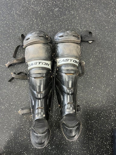 Used Easton GAMETIME SHIN GUARDS Catchers Leg Guards Black Intermed 11849-S000035964