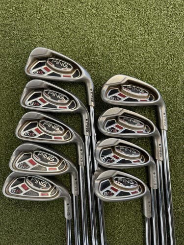 Ping G15 Black Dot Iron Set 5-PW,UW,SW,LW Ping AWT Stiff Flex Steel Shafts RH