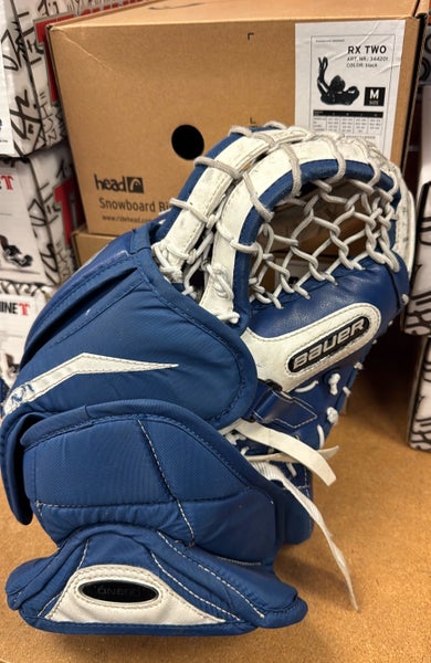 JR Bauer Supreme ONE60 catcher glove catcher (Used) Blue Junior Regular one 60 ice hockey goal