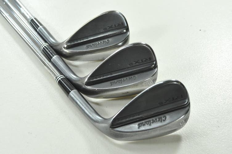 Cleveland RTX-6 Zipcore Black Satin 52*,56*,60* Wedge Set Right DG Steel #208625