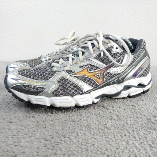 Mizuno Wave Rider 13 Womens Size 8.5 Running Shoes Silver Sneakers Low Top