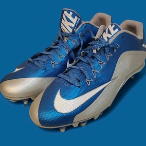 Nike Alpha Pro 2 Mid (US Size 15) Men's Silver Blue Football Cleats NEW
