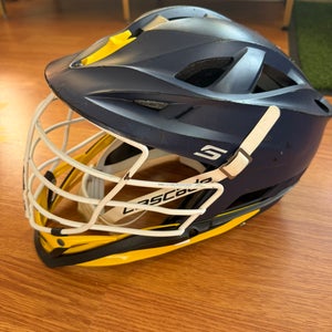 Cascade S Helmet matte Navy yellow lacrosse lax
