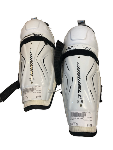 Used WinnWell AMP 500 Junior Shin Guards White 11" 11706-S000370556