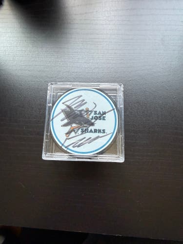 San Jose Sharks Mario Ferraro #38 Signed Puck