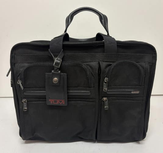 TUMI 26160D4 Black Ballistic Nylon Expandable Business Travel Bag 7x13x17" READ