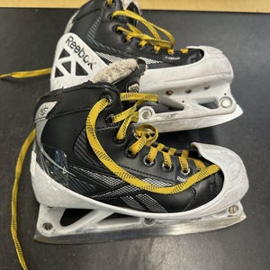 Reebok 12K Hockey Goalie Skates Size 1 Junior (Used) boot is stiff and in good shape