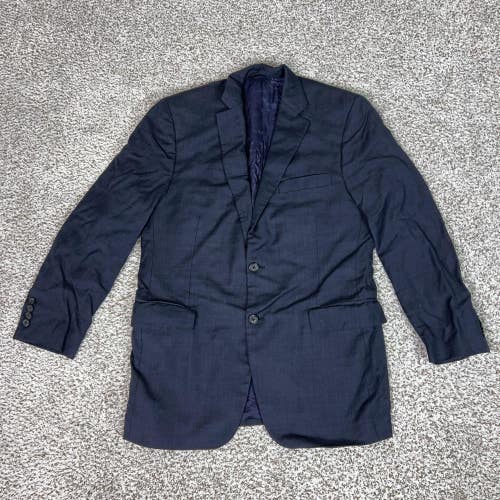 Brooks Brothers Suit Jacket Mens 40R Blue 1818 Madison Check Wool Made In Italy