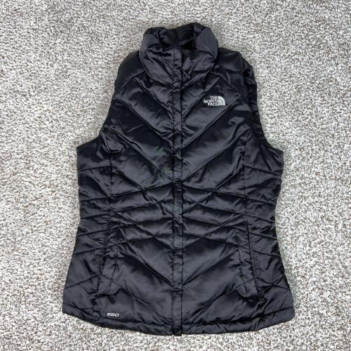 North Face Vest Womens Small Black 650 Down Quilted Puffer Zip Aconacagua Gorp