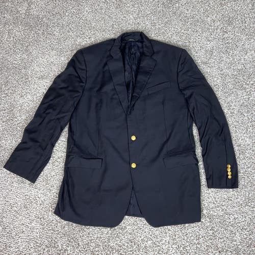 Brooks Brothers Blazer Mens 46 Blue Wool Gold Buttons Saxxon Country Club USA