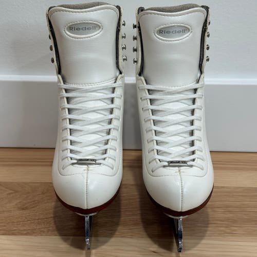 Riedell TS 255 Ladies Women White Figure Ice Skates Size 4.5
