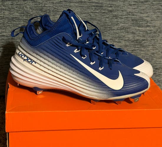 Blue Men's Size M 10.5 (W 11.5) Adult Nike Trout High Top Metal (New)