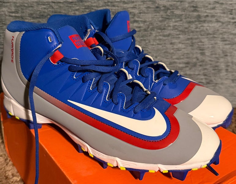Blue Men's Size M 10.5 (W 11.5) Adult Nike Huarache High Top Molded Cleats (New)