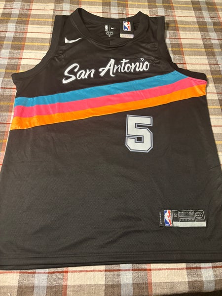 Black XL Men's Nike Swingman San Antonio Spurs Stephon Castle Jersey (New)