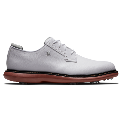 FOOTJOY TRADITIONS BLUCHER GOLF SHOE WHITE/BRICK PREVIOUS SEASON