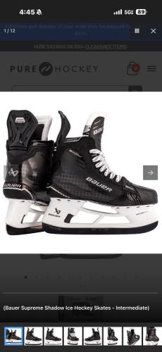 2024 Bauer Supreme Shadow Hockey Skates Regular Width 6 (Used)
