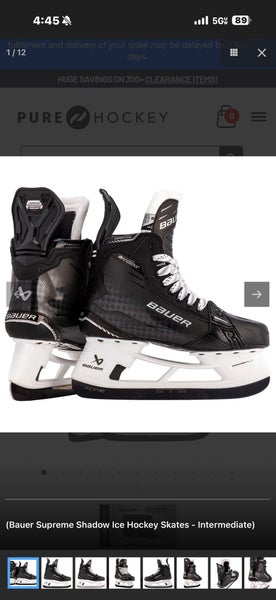 2024 Bauer Supreme Shadow Hockey Skates Regular Width 6 (Used)