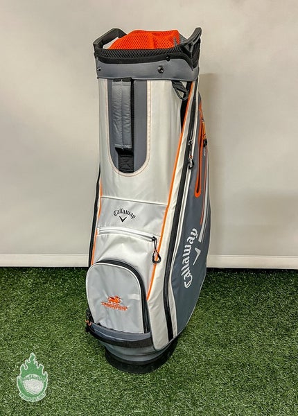 2023 Callaway CHEV 14 Way Golf Cart Carry Bag Grey/White/Orange DragonRidge CC