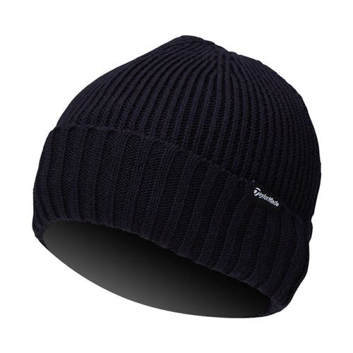 NEW 2025 TaylorMade Ribbed Knit Beanie Navy Winter Golf Hat/Cap