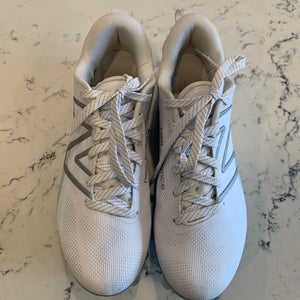 White Unisex Size M 9.0 (W 10.0) Adult New Balance Freeze 4.0 Low Top Molded Cleats (Used)