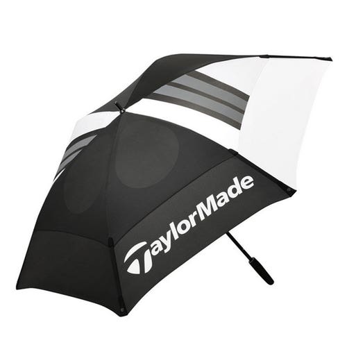 NEW 2025 TaylorMade Tour 68" Double Canopy Black/White/Grey Golf Umbrella