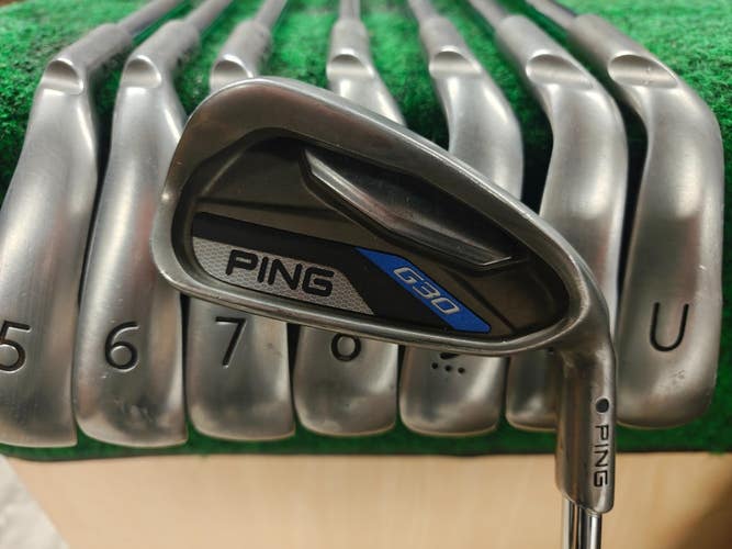 Ping G30 Black Dot Iron Set 4-PW,UW Regular Flex Steel Shaft Matching Serial #s