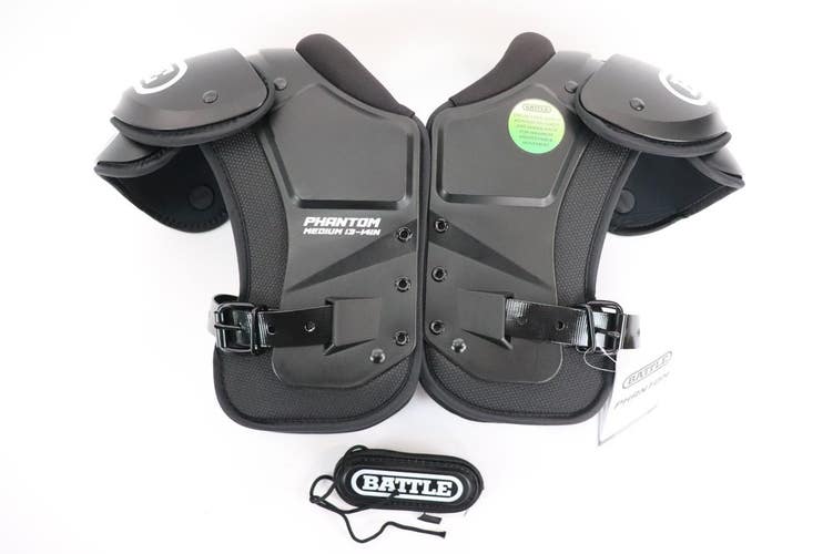 Battle Youth Phantom Shoulder Pads, Black, Size Medium 13-14in NWT