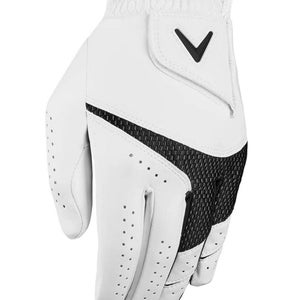 NEW Callaway Golf Weather Spann Golf Glove Men's Medium-Large White (2-Pack)