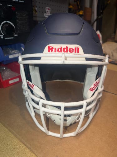 USED RIDDELL FLEX ADULT HELMET - MEDIUM - FLAT NAVY - REJECT