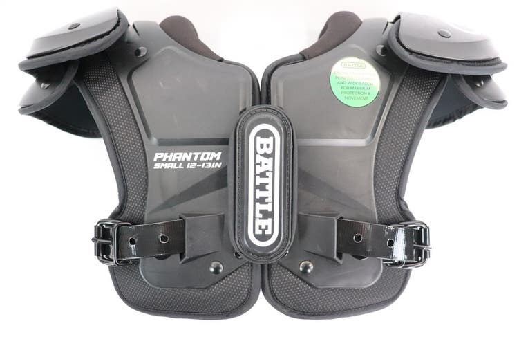 Battle Youth Phantom Shoulder Pads, Black, Size Small 12-13 in