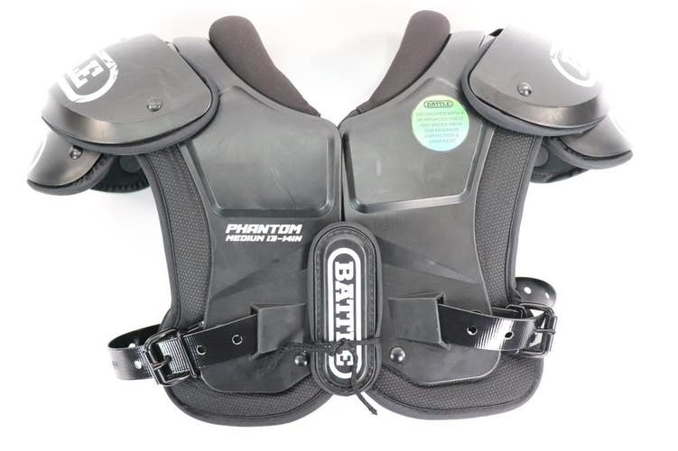 Battle Youth Phantom Shoulder Pads, Black, Size Medium 13-14in Read