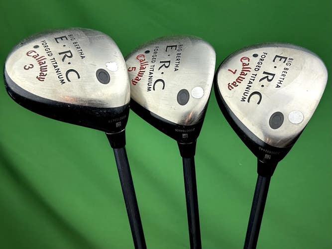 Callaway Big Bertha ERC Titanium Fairway Wood Set 3W, 5W, 7W, Graphite Firm RH