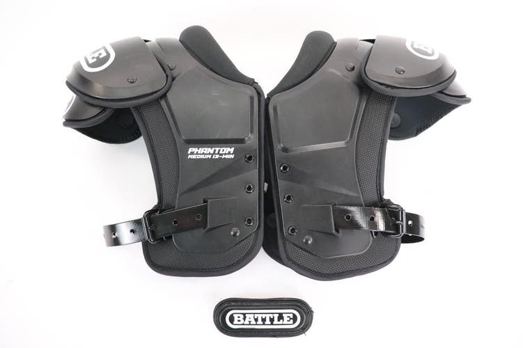 Battle Youth Phantom Shoulder Pads, Black, Size Medium 13-14in Read INV#1