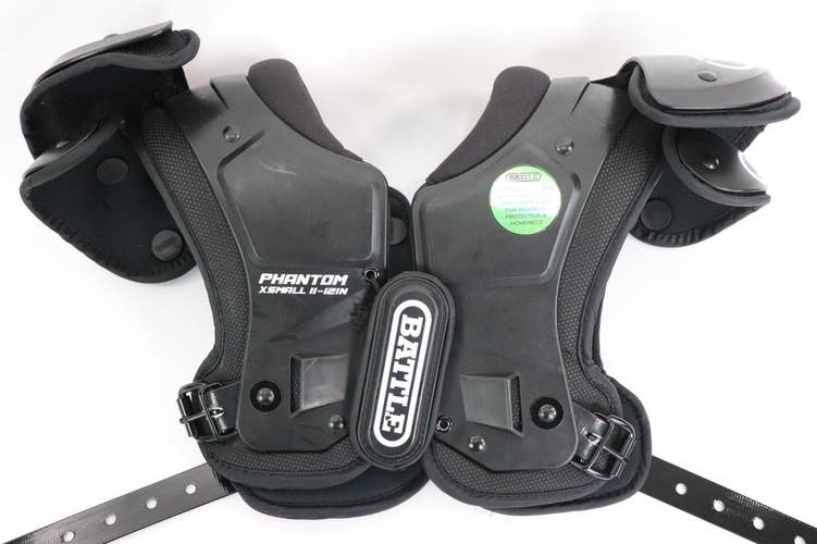 Battle Youth Phantom Shoulder Pads, Black, Size X-Small 11-12in Read INV#2