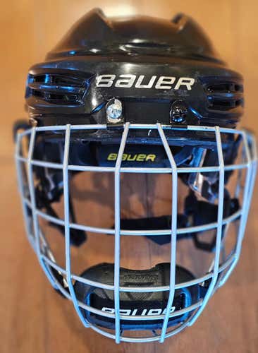 Youth Bauer Re-Akt 100 Hockey Helmet + Bauer REAKT Full Face Mask Cage Combo (Used)