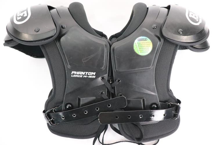 Battle Youth Phantom Shoulder Pads, Black, Size Large 14-15 in Read INV#3