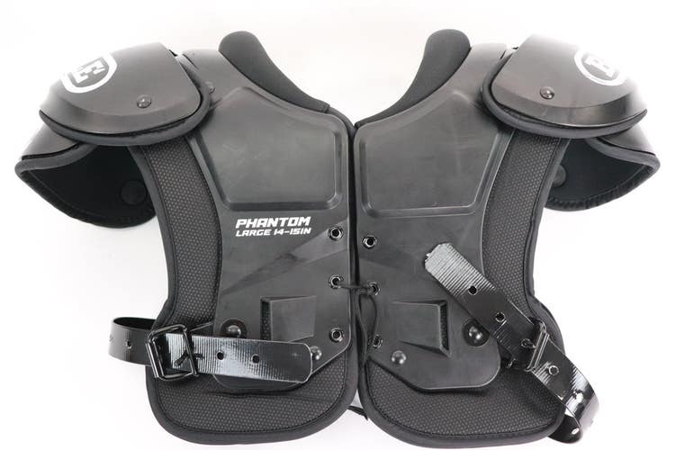 Battle Youth Phantom Shoulder Pads, Black, Size Large 14-15 in Read INV#4
