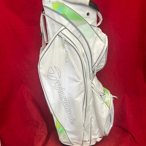 Taylormade kalea cart bag white, 14 way stadium top, 8 total pockets, golf bag, golf accessories