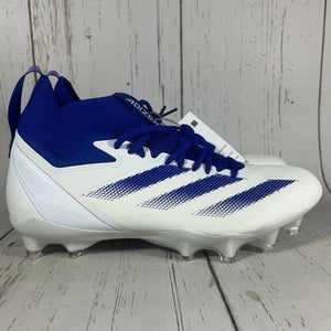 Adidas SM Adizero Impact + Football Cleats White Royal Blue Size 10.5 IH7454