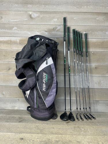 Topflite Gamer Varsity Golf 7 Club Set Men's Regular Flex Steel w/ Stand Bag