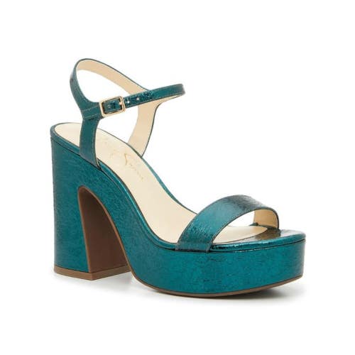 Jessica Simpson Xilka Sandals Women's 7 Dark Teak Block Heel Platform HAWK1977