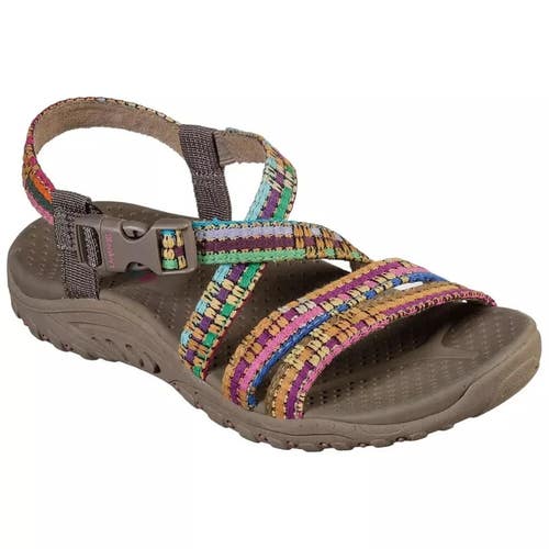 Skechers Reggae-Sew Me Women's 7 Multi Woven Strappy Slingback Sandal HAWK1785