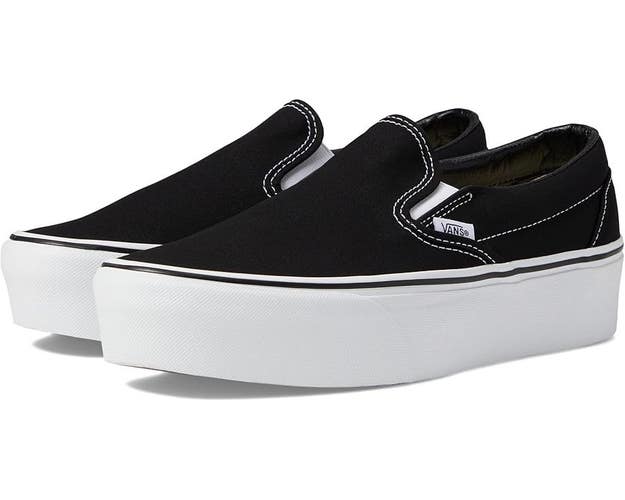 Vans Classic Sneakers Men's US 9 Black Slip-On Casual Platform Shoes HAWK2126